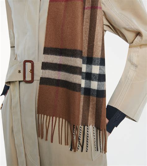 burberry wool check scarf with fringe|burberry giant check cashmere scarf.